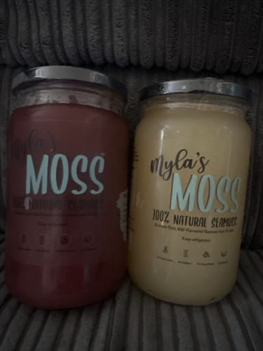 Customer photo review of Seamoss Gel Bundle - Purple & Gold (720ml each)