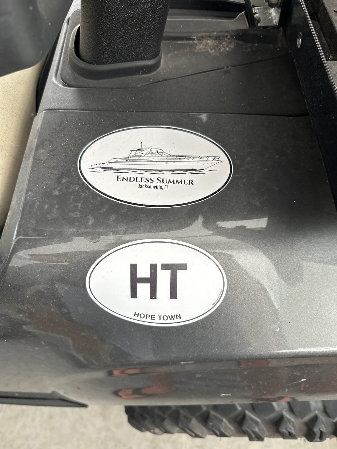 Customer photo review of Custom Oval Boat Stickers