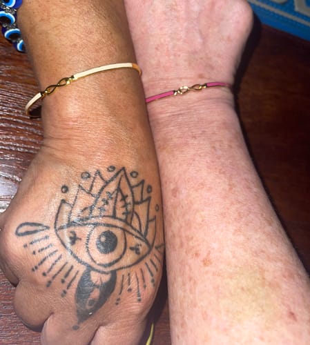 Customer photo review of Best Bitches Forever Infinity Enamel Bangle Bracelet