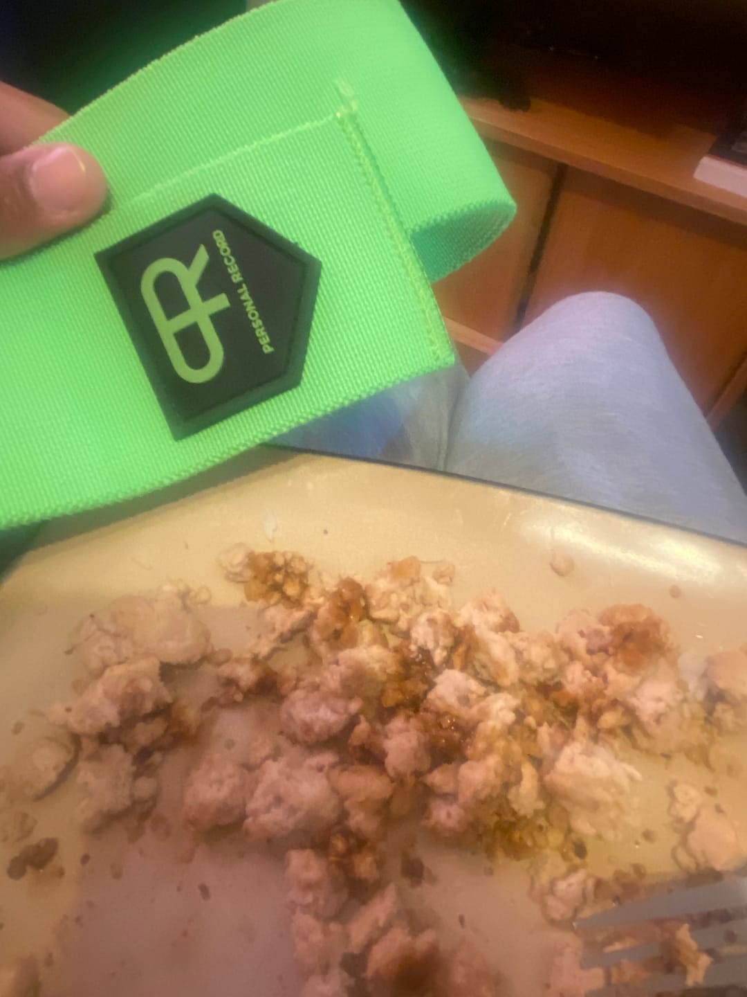Customer photo review of PR Heavy Duty Premium Knee Wraps - Neon