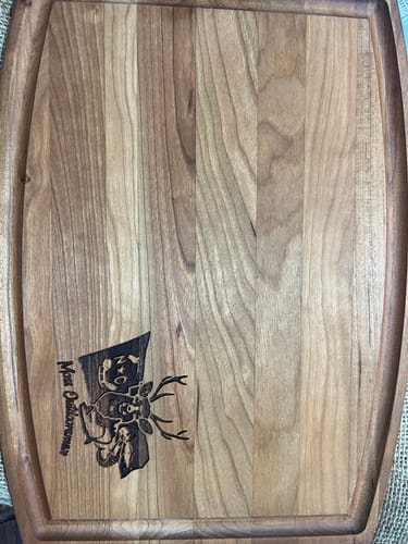 Customer photo review of Personalized Arched Wood Cutting Board 9" x 12"