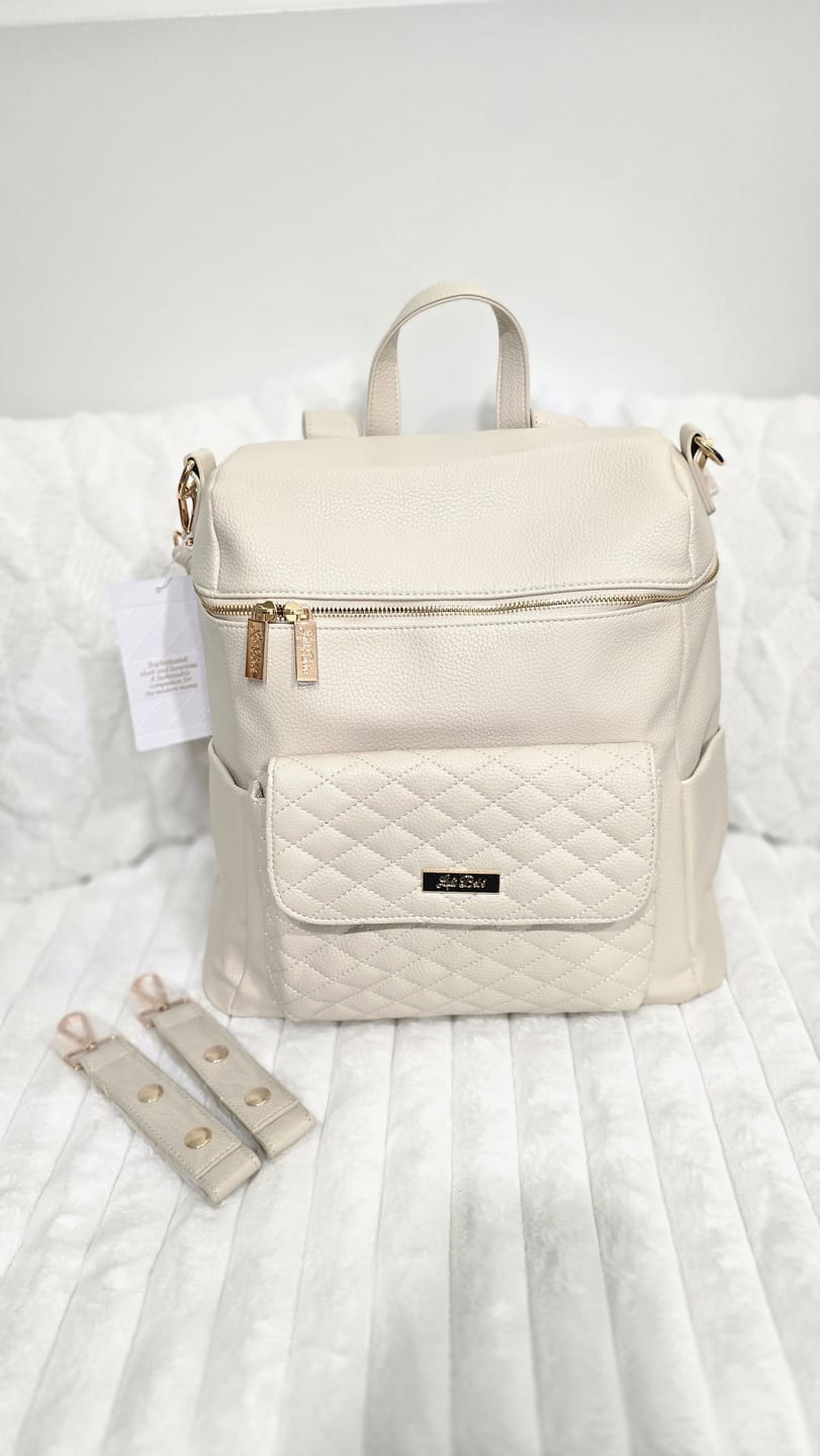 Customer photo review of Monaco Diaper Bag | Pearl White