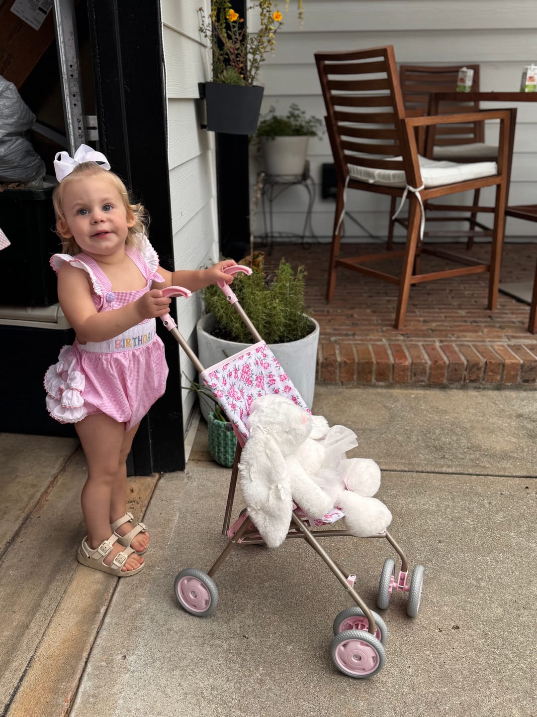 Customer photo review of Birthday Girl Smocked Pink Leah Bubble