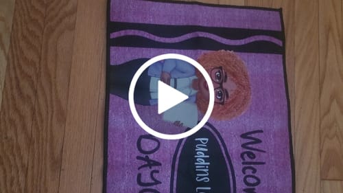 Customer video review of Teacher Crayon Welcome To Classroom Personalized Doormat| Back To School Gift, Classroom Decoration