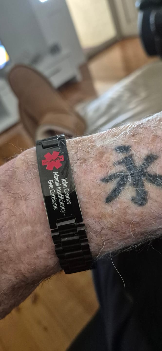 Customer photo review of Aussie’s Luxe Guardian Red Emblem Medical ID Bracelet