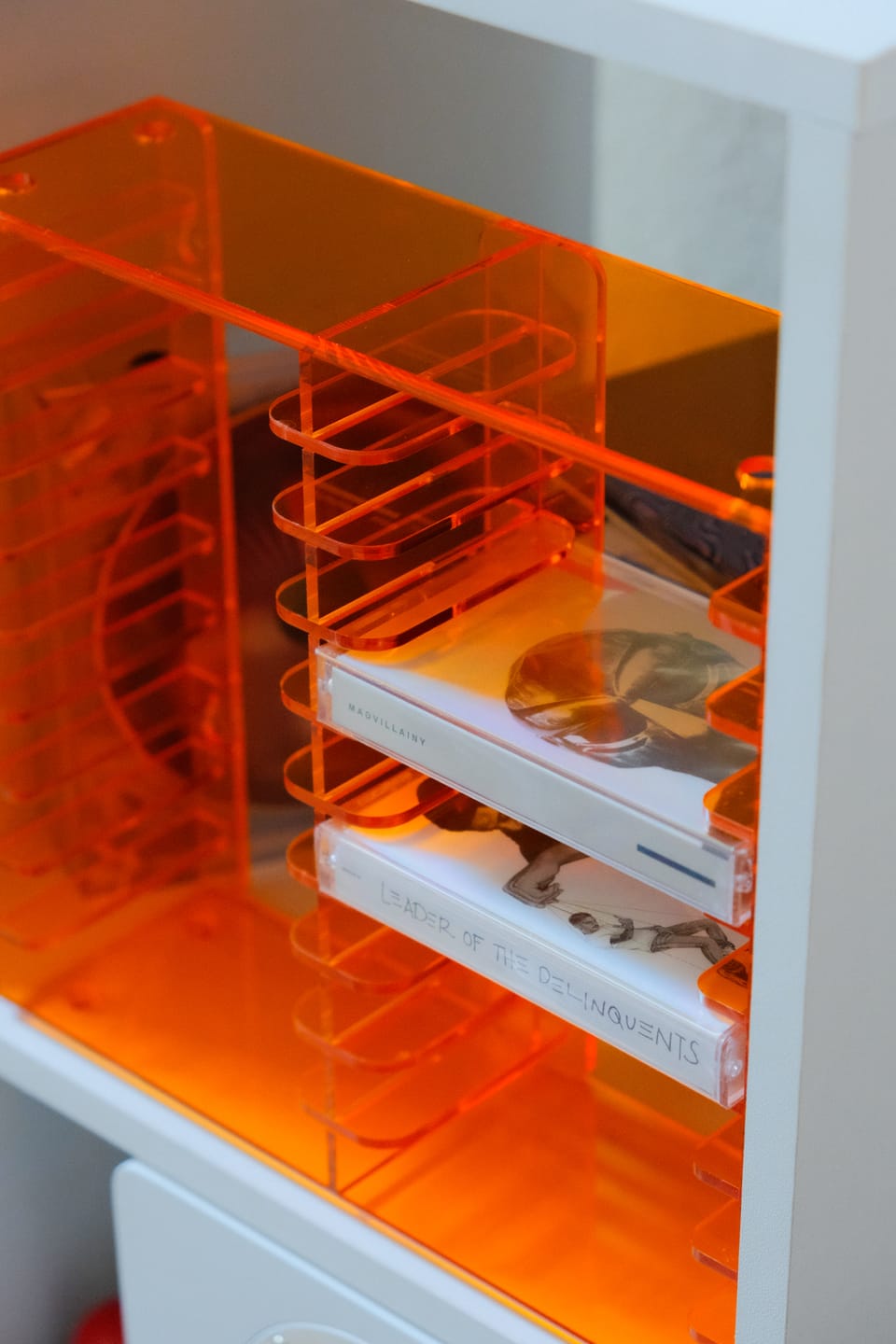 Customer photo review of Acrylic Cassette Tape Storage Rack for 20 Cassettes