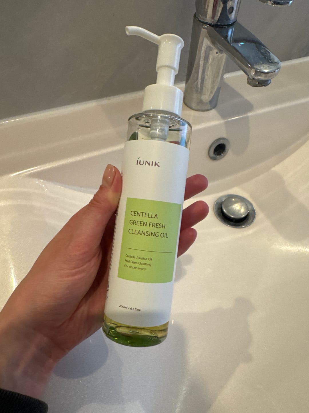 Customer photo review of Hidrofīlā eļļa ar Āzijas centellu iUNIK Centella Green Fresh Cleansing Oil