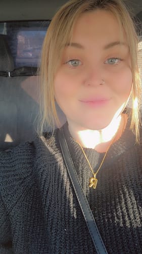 Customer photo review of The Initial Bubble Necklace