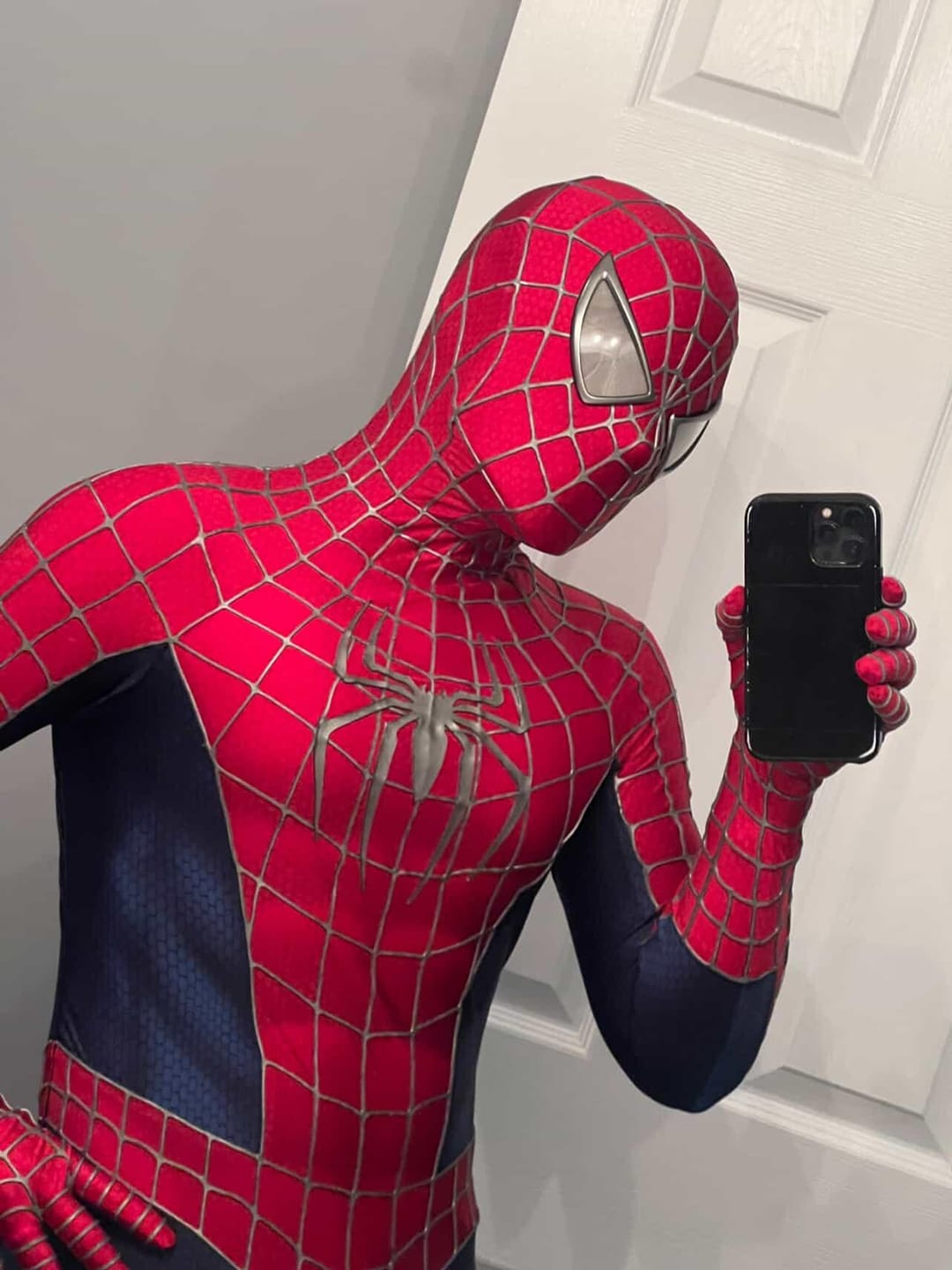 Customer photo review of Tailor made!  Tobey Maguire Spider-Man Life Size Wearable Costume