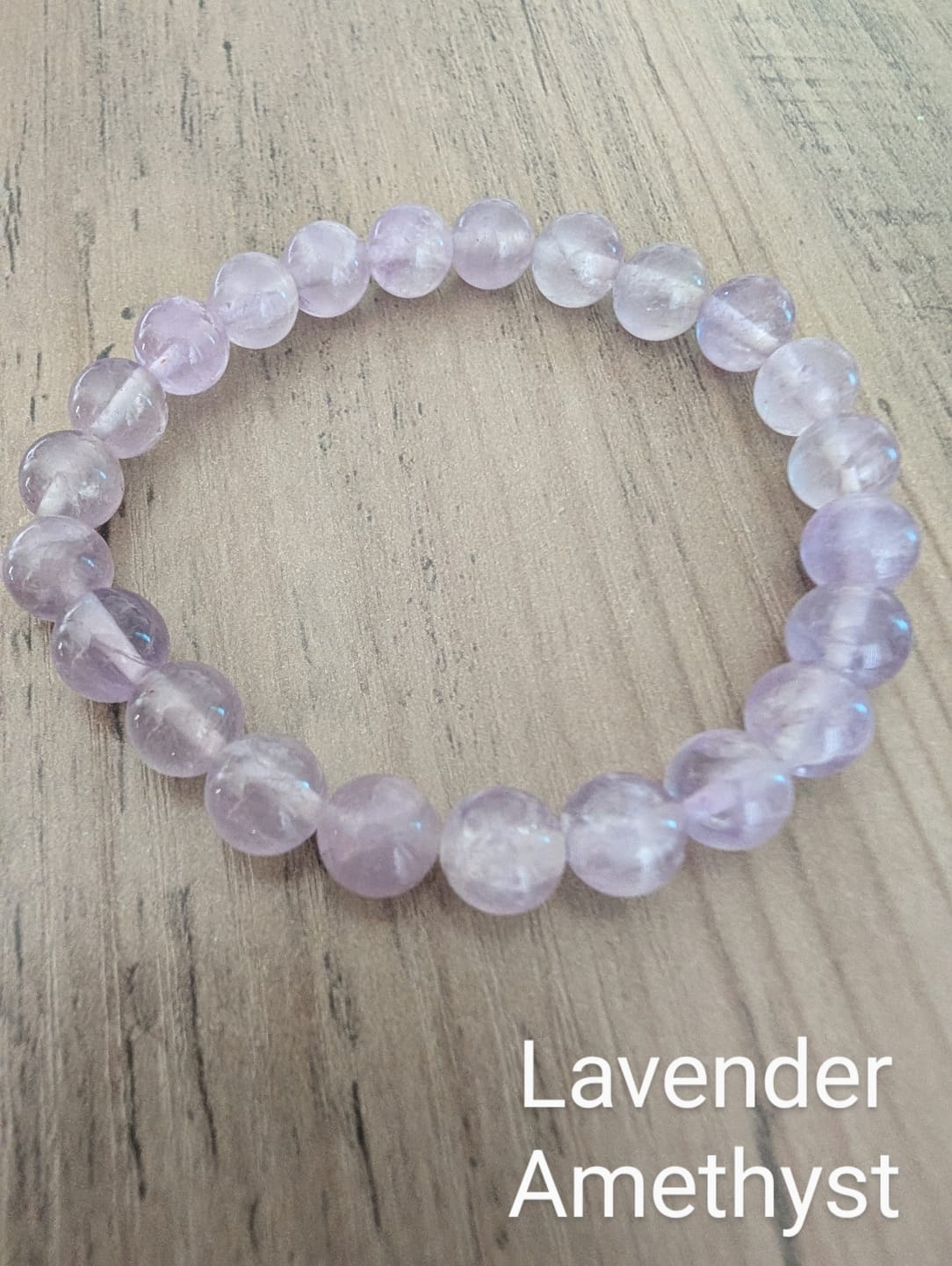 Customer photo review of Lavender Amethyst 8mm Stretch Bracelet