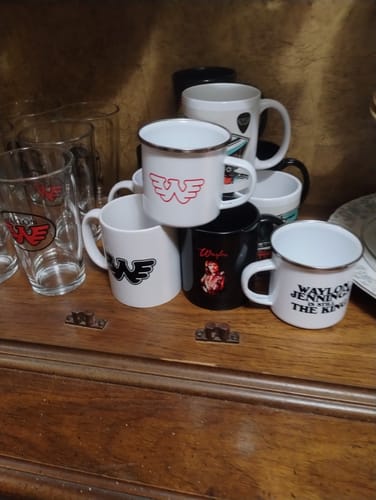 Customer photo review of Still the King Songbird Enamel Mug