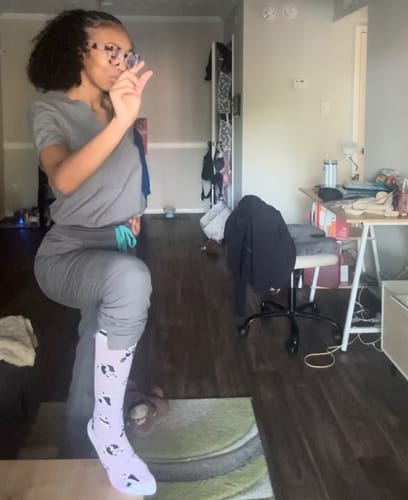 Customer photo review of Onigiri Panda Bamboo Compression Socks