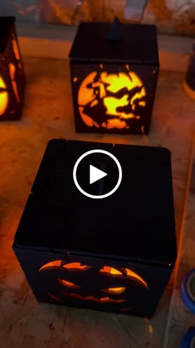 Customer video review of Halloween pumpkin candle holder bundle laser cut svg file