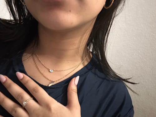 Customer photo review of MINI EYE NECKLACE