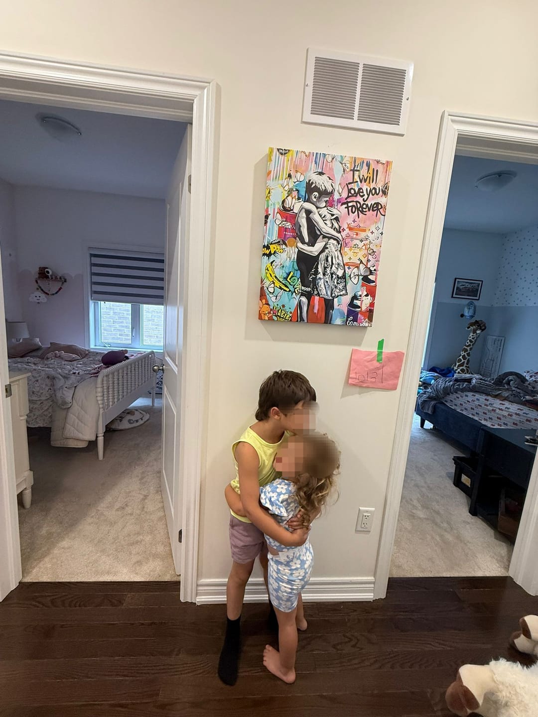 Customer photo review of I Will Love You Forever Banksy Canvas Wall Art, Inspired Pop Artwork Street Graffiti