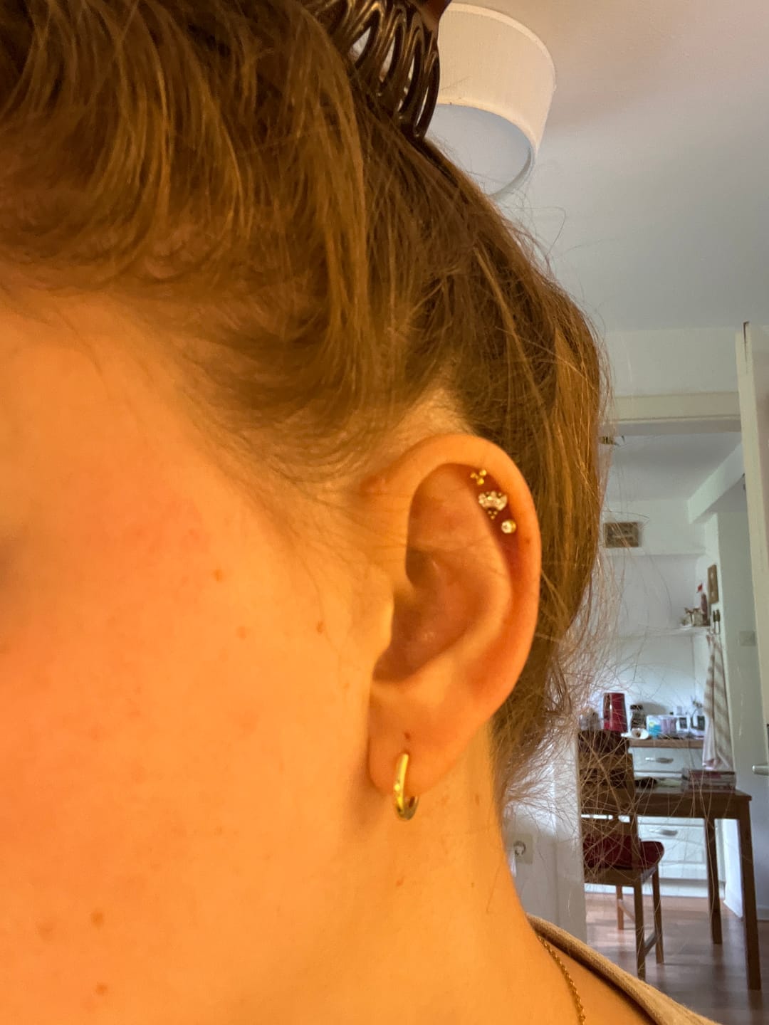 Customer photo review of Simple Stone Labret Piercing - Titan