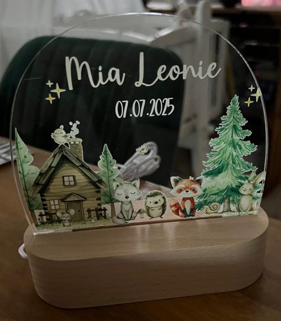 Customer photo review of Nachtlicht Kinder personalisiert - kleine Waldfreunde