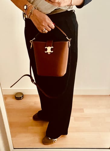 Customer photo review of MINI 19 LOUISE BAG IN BRONZE BROWN SMOOTH CALFSKIN