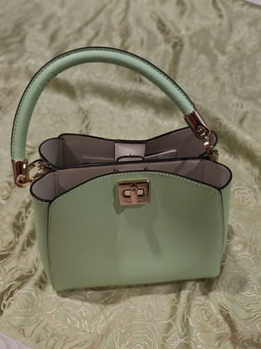 Customer photo review of Kate Spade Phoebe Small Top Handle In Matcha Latte KF553