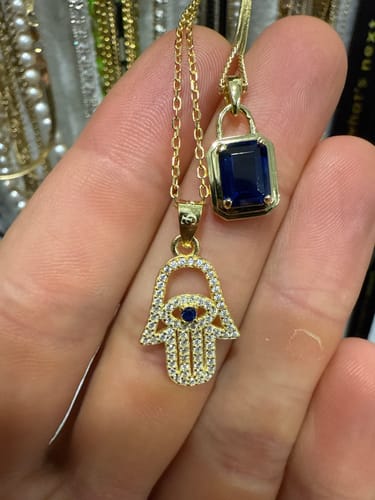 Customer photo review of Studded Hamsa - Gold