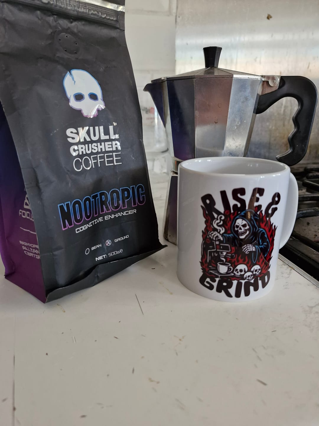 Customer photo review of Skull Crusher Coffee - Nootropic  - 500g