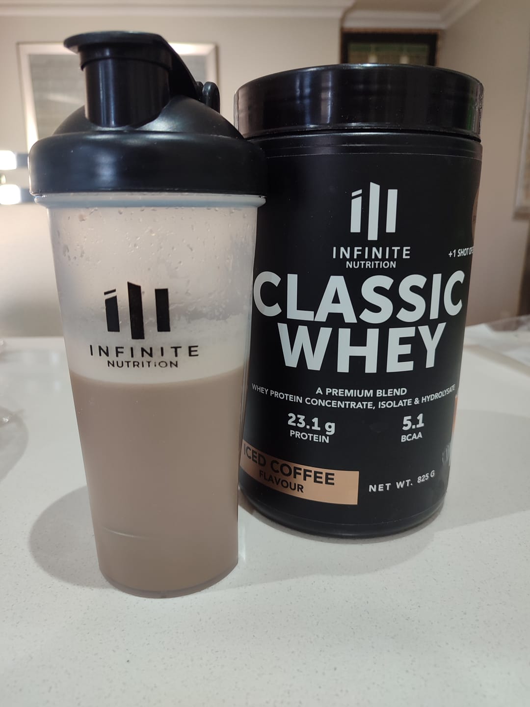Customer photo review of Iced Coffee Classic Whey Protein