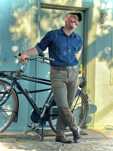 Customer photo review of 1933 Cigarette Pocket Denim Work Shirt