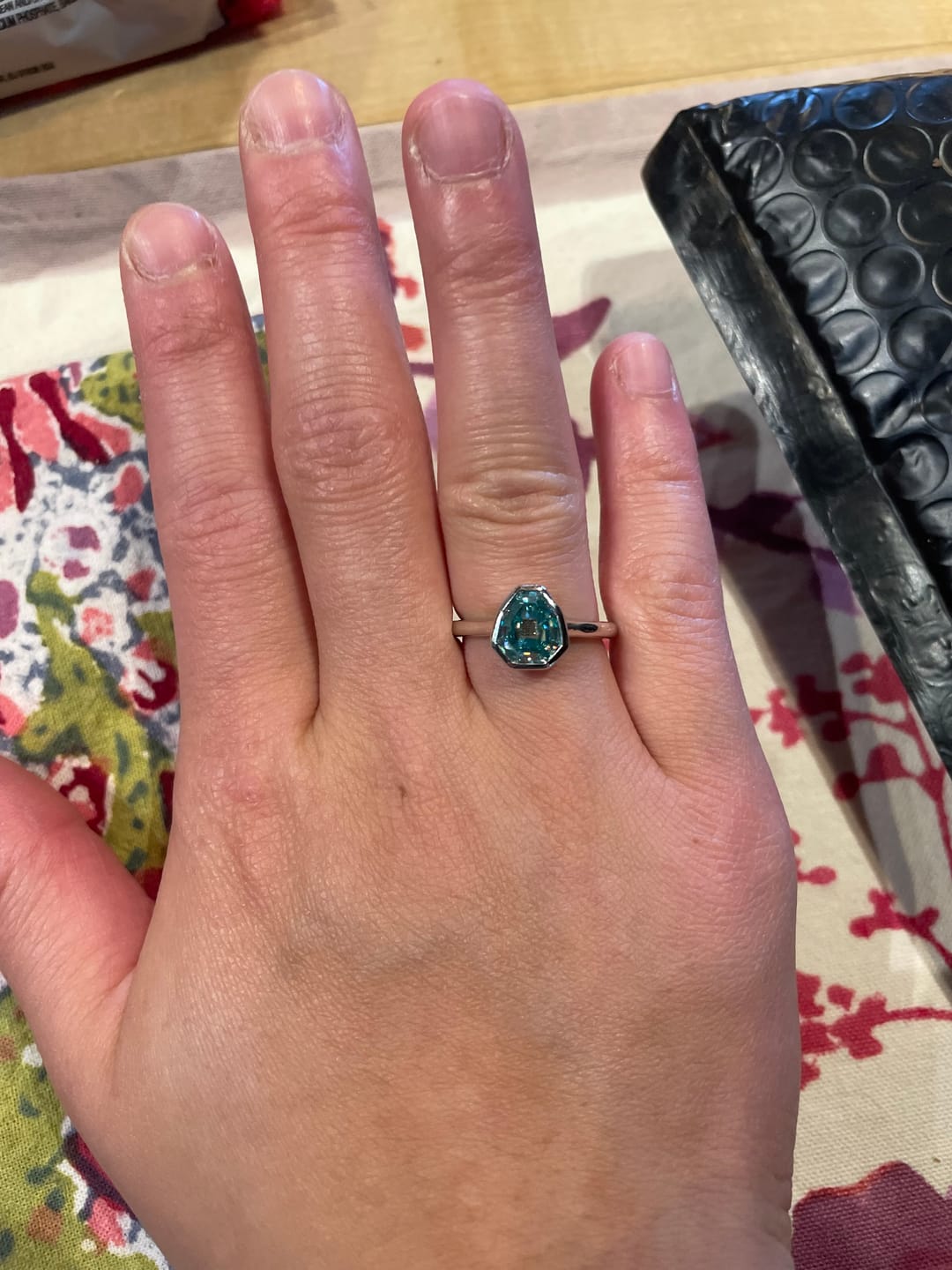 Customer photo review of Dainty Pixel Ring PREORDER