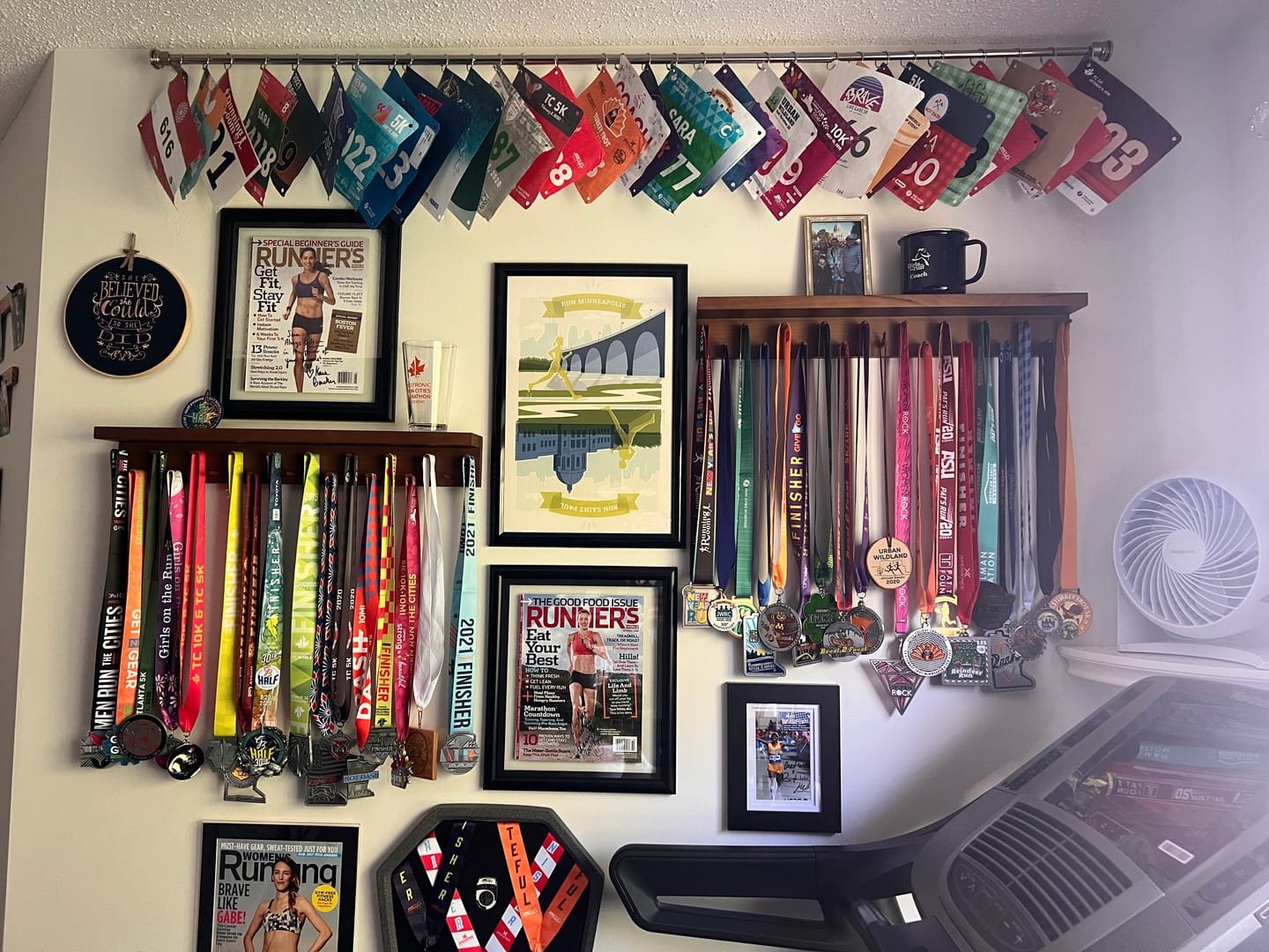Customer photo review of 4ft Medal Awards Rack Premier Trophy Shelf- Trophy, Plaque and Medal Display