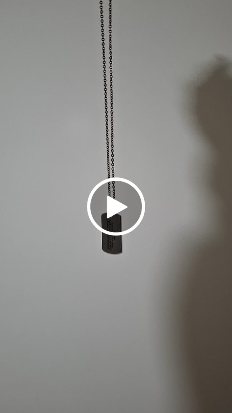Customer video review of Personalised Medical Steel ID Dog Tag – Silver Colour