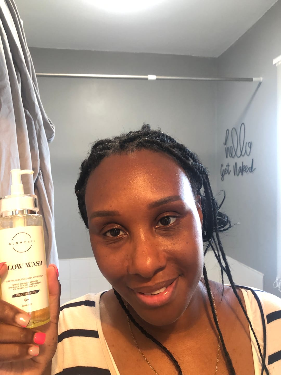 Customer photo review of Glow Wash Salicylic Acid + Sulphur  Facial Cleanser