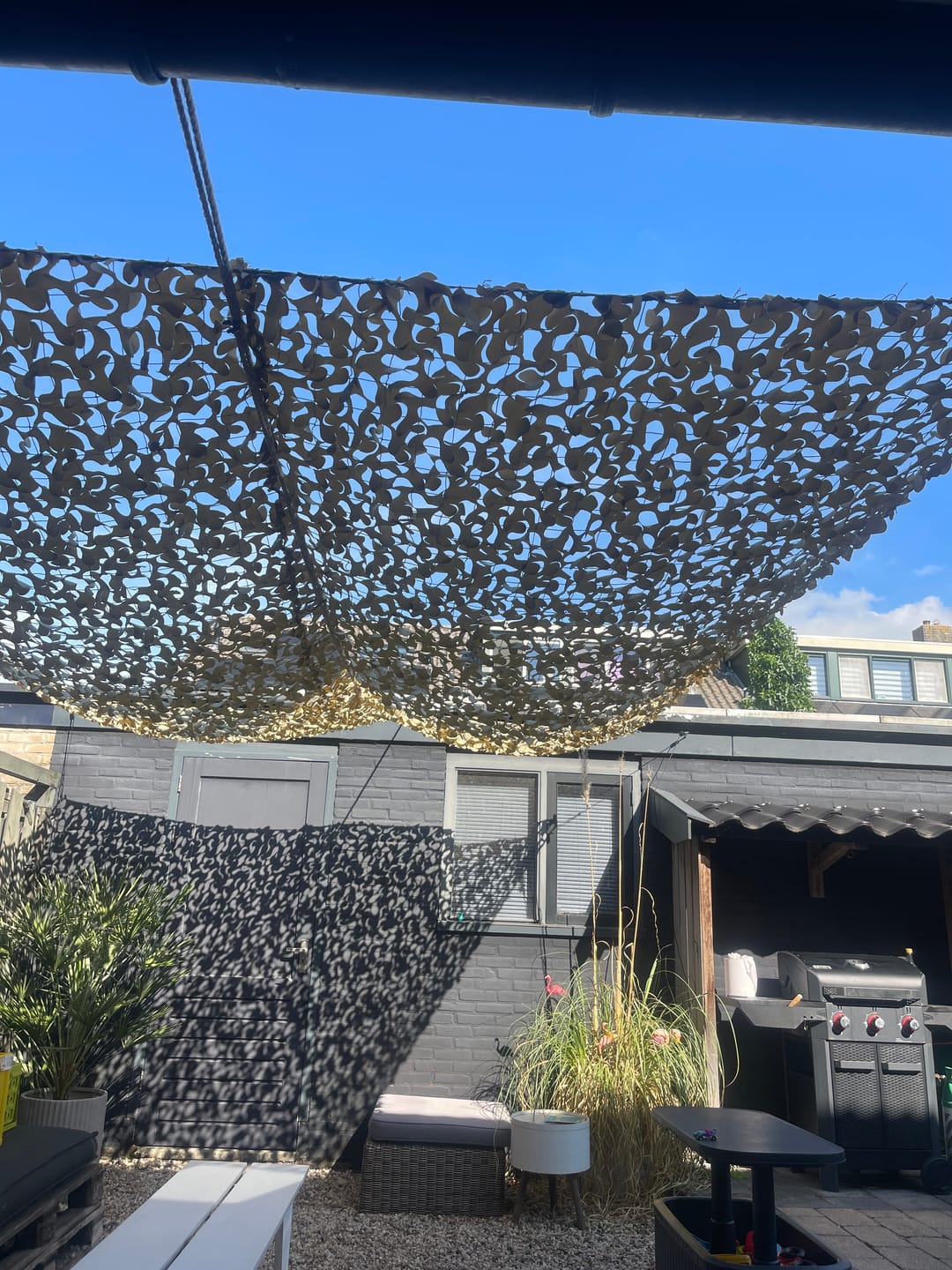 Customer photo review of Met staalkabel versterkt camouflagenet