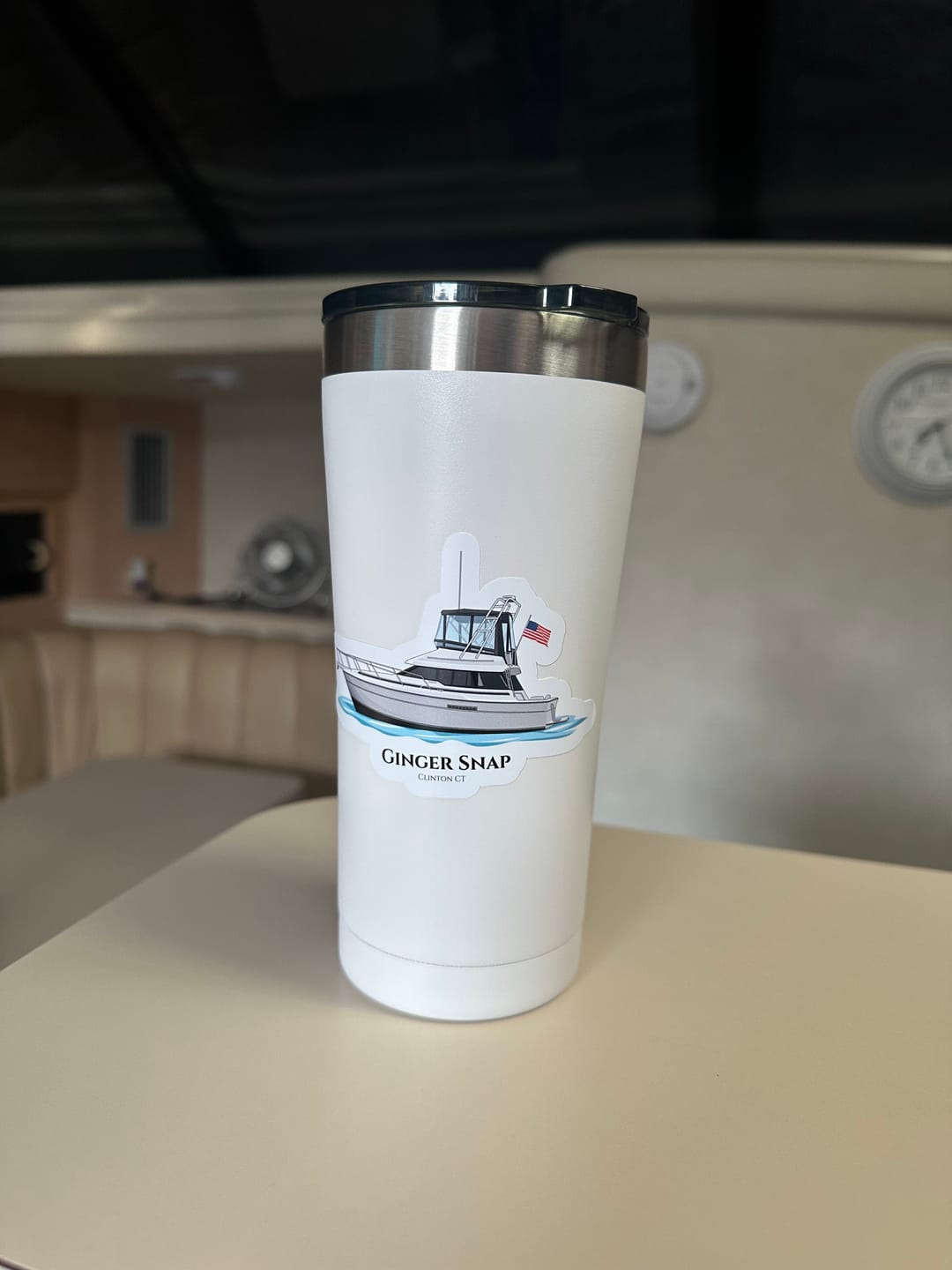 Customer photo review of Custom Kiss-Cut Boat Stickers