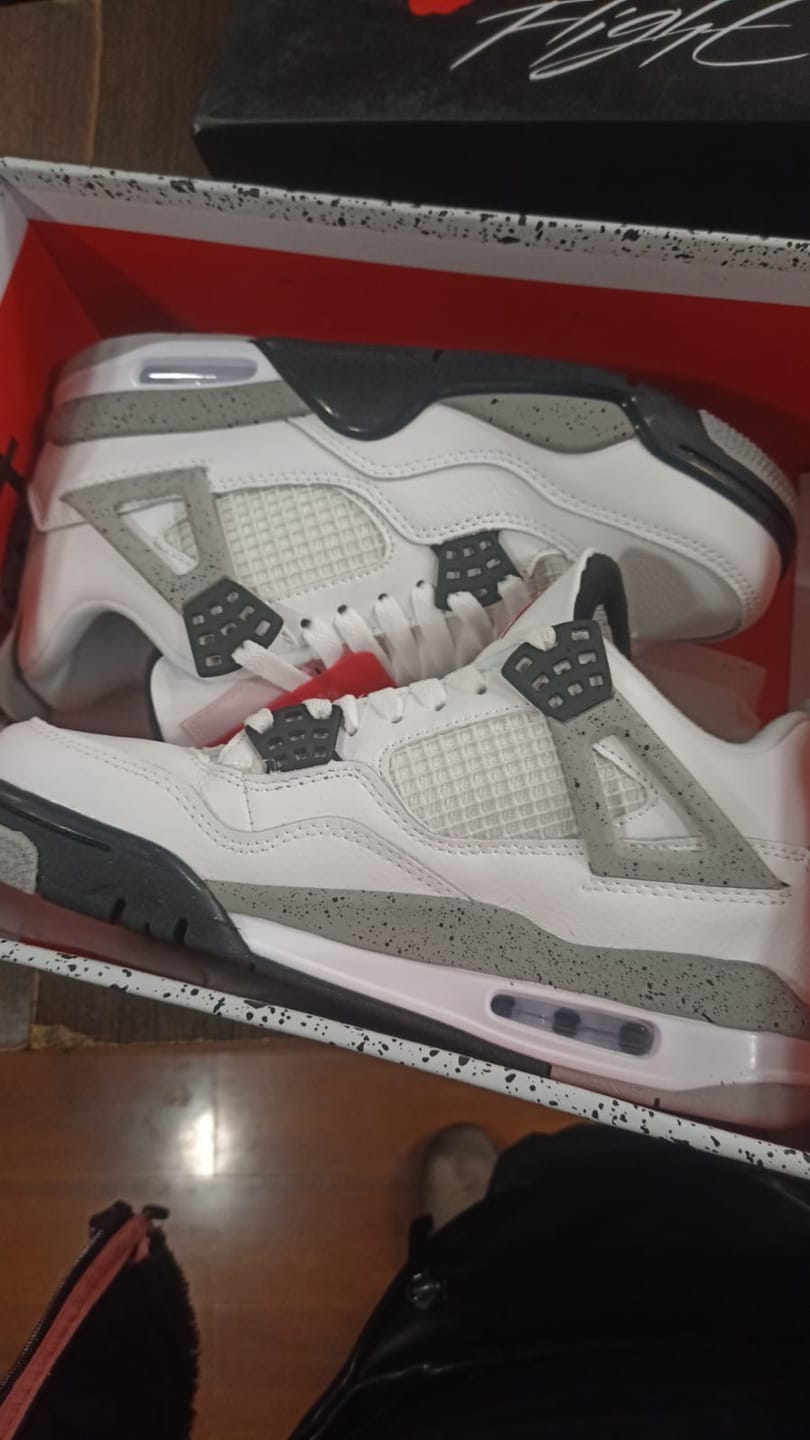 Customer photo review of Air Jordan 4 Retro OG 'White Cement'