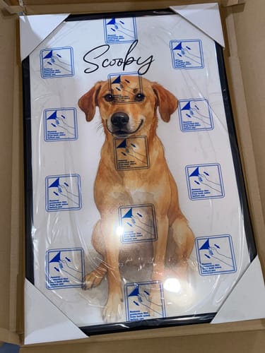 Customer photo review of Custom Watercolor Portraits Using Pet Photo Personalized Poster, Gift for Dogs Cats Lovers, Pet Lover Gift