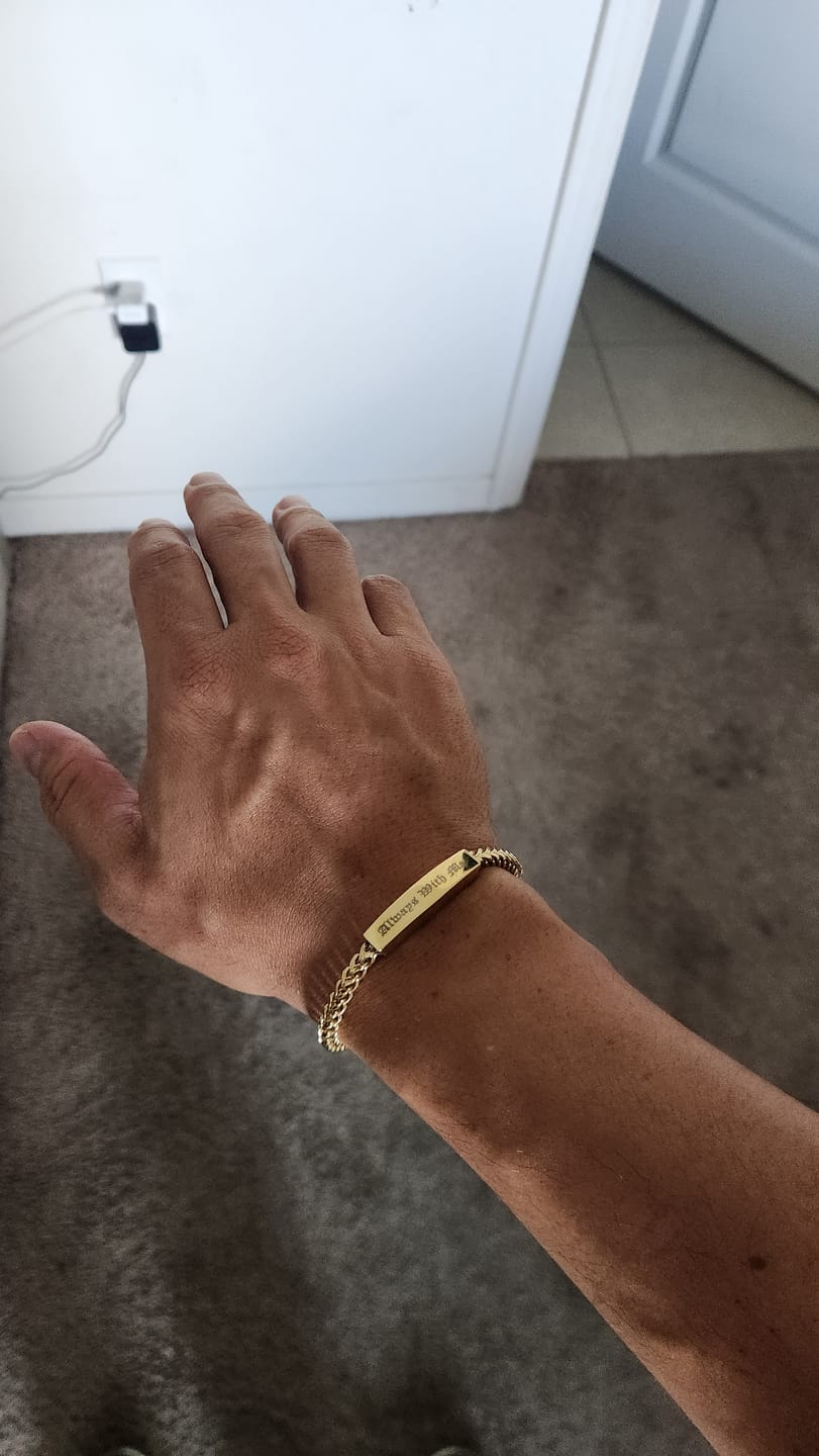 Customer photo review of Franco Link ID Urn Bracelet | 4MM
