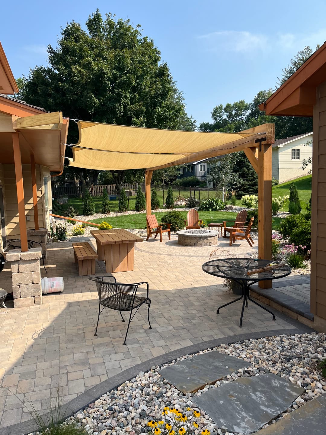 Customer photo review of Outdoor Waterproof Sun Shade Sail Opaque Privacy Protection Canopy for Patio,Garden, Backyard Lawn