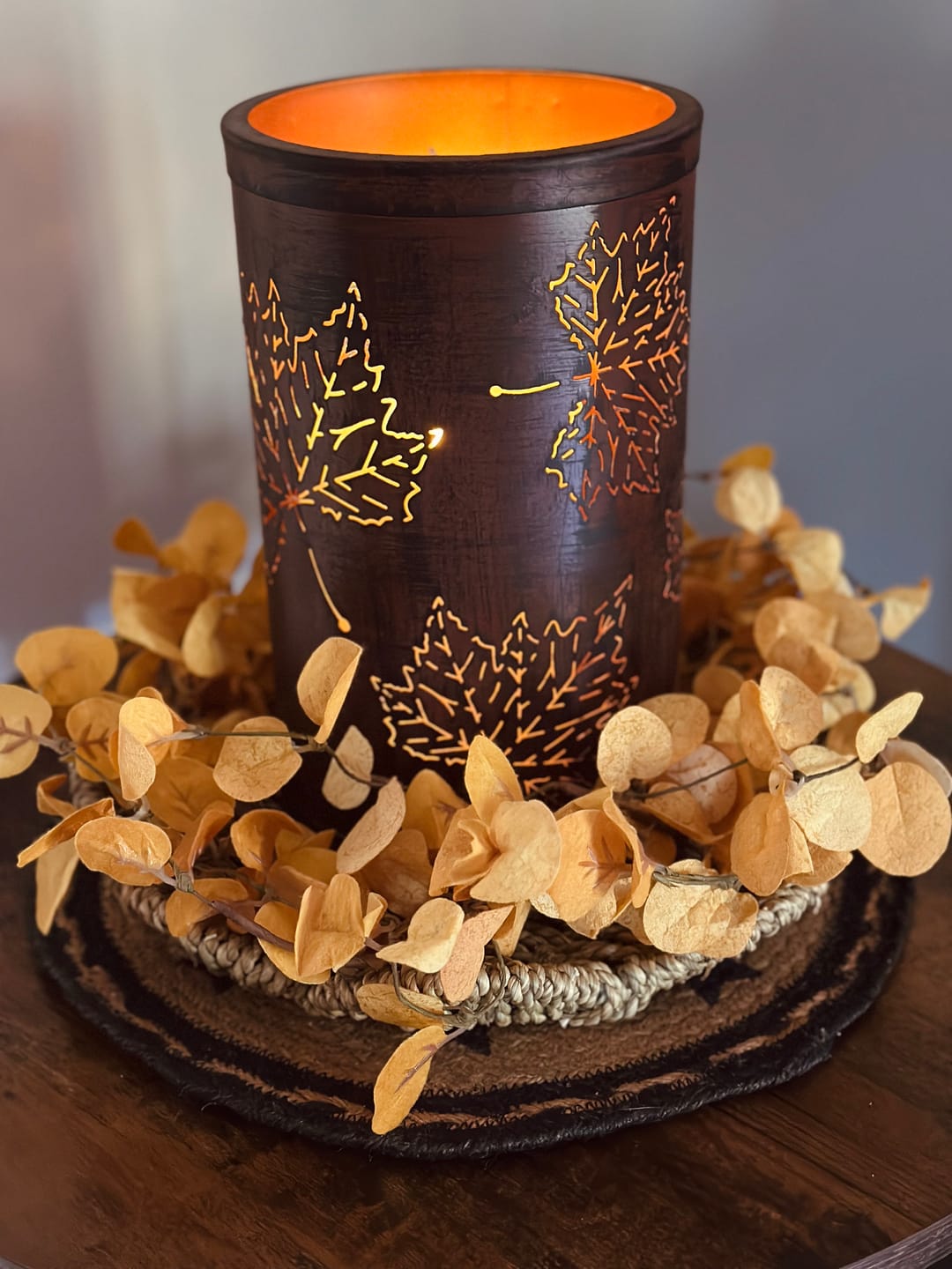 Customer photo review of Rustic Fall Metal Candle Holder