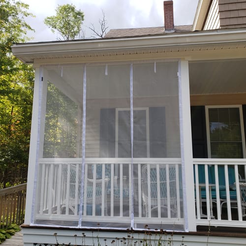 Customer photo review of Custom Screen Door - Garage Door Screens