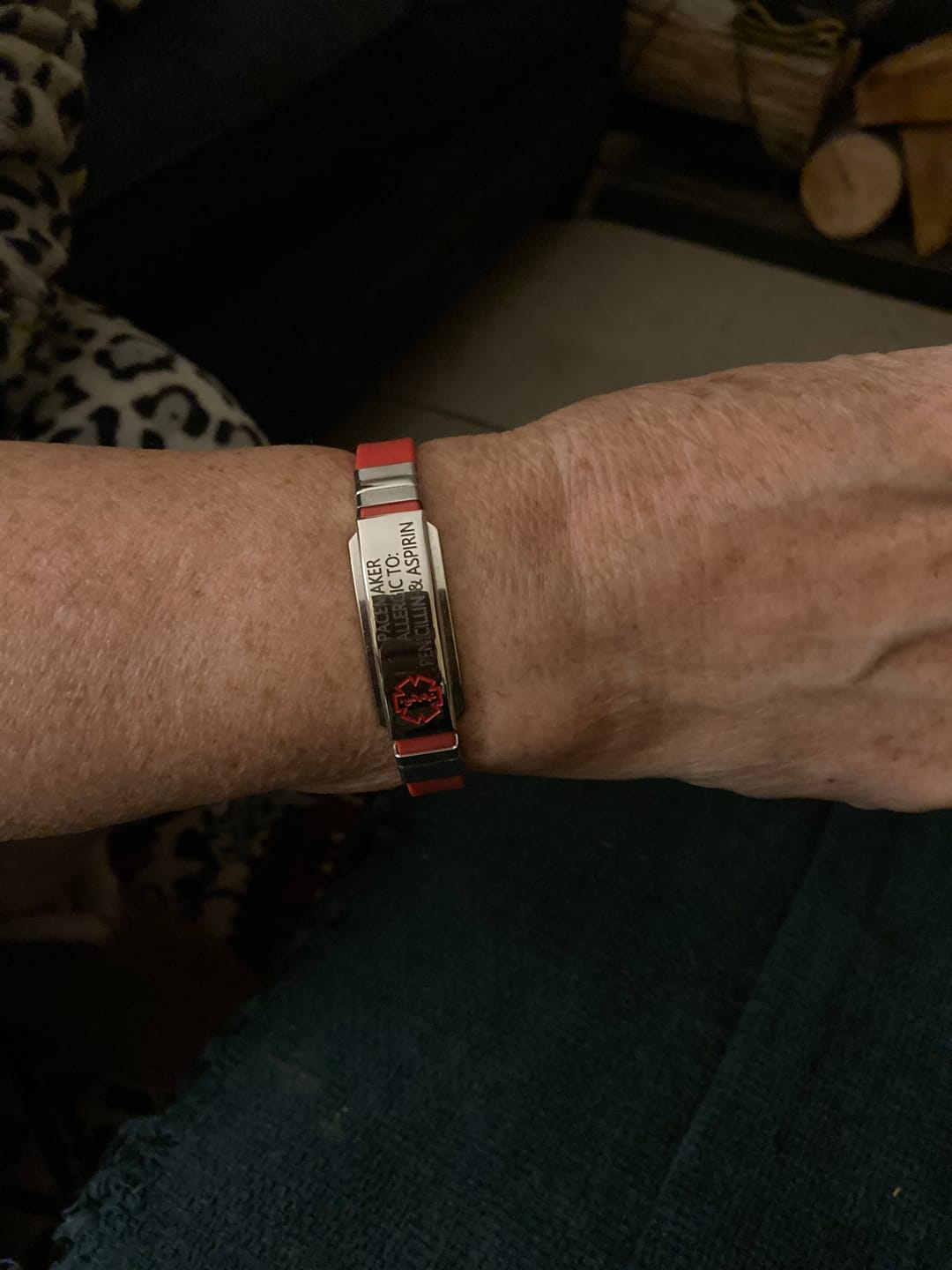 Customer photo review of Black Silicone Custom Medical ID Band