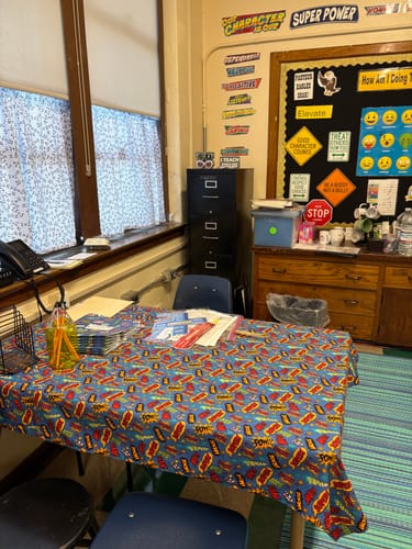 Customer photo review of Math Equations On Graph Paper Fabric - White