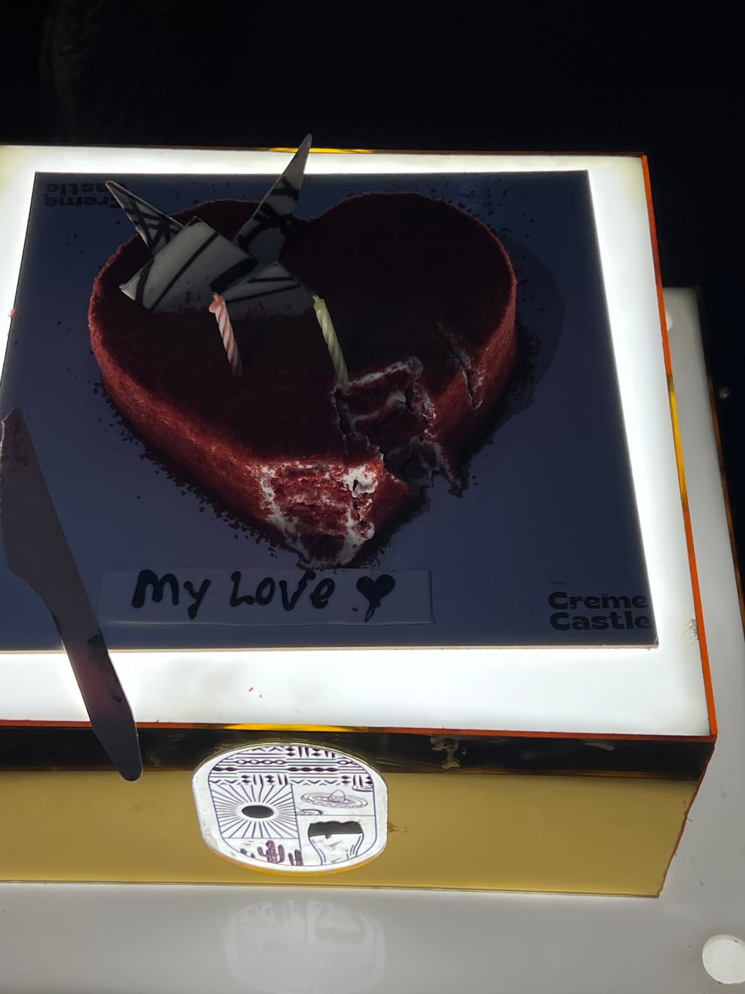 Customer photo review of Red Velvet Anniversary Cake