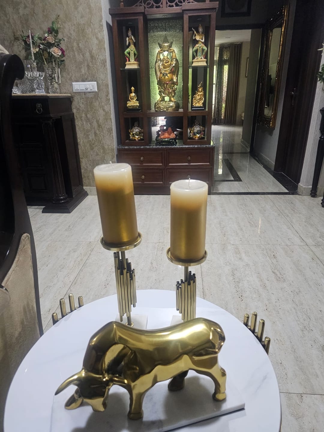 Customer photo review of Trevor Oversized Bull Decorative Accent
