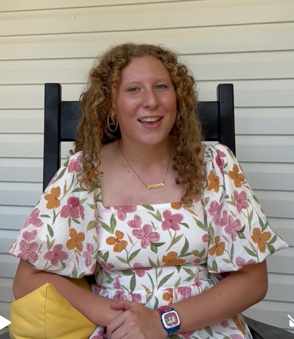 Customer photo review of Semicolon Necklace