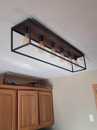Customer photo review of 5-Light Rectangular Cage Flush Mount Ceiling Light