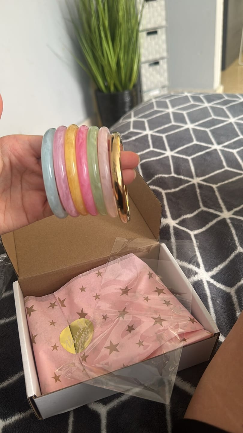 Customer photo review of Tropical Bangles (set of 6)