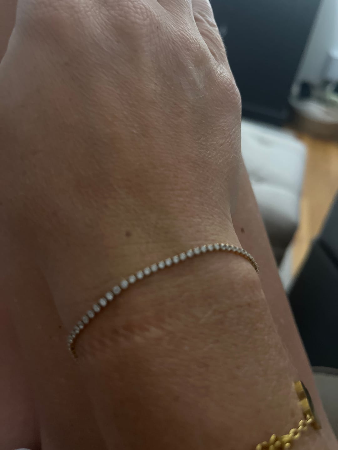 Customer photo review of Niyah White Crystal Gold Bracelet