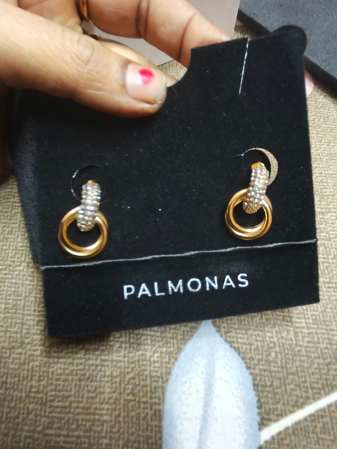 Customer photo review of Urban Edge Gold Stud Earrings