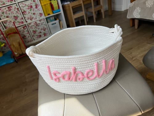 Customer photo review of Baby Knits™ Personalized Knitted Basket