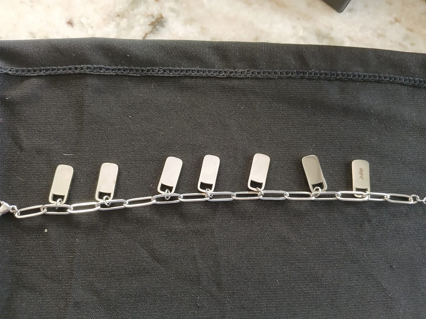 Customer photo review of Personalized Chain Link Bracelet with Custom Name Charms